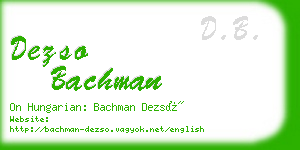 dezso bachman business card